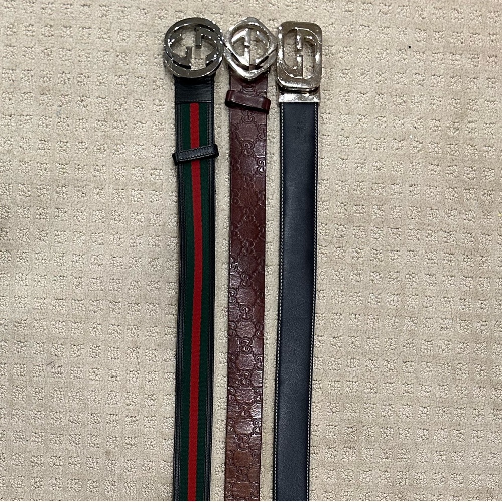 3 Gucci Belts - for pant size 34-36